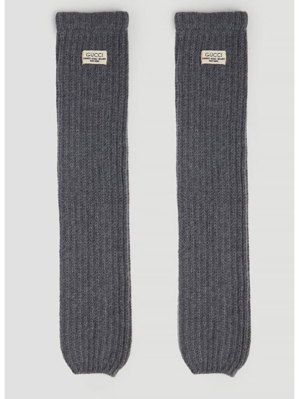 NWT GUCCI Knit Cashmere Leg Warmers Grey 100% Authentic Sz M